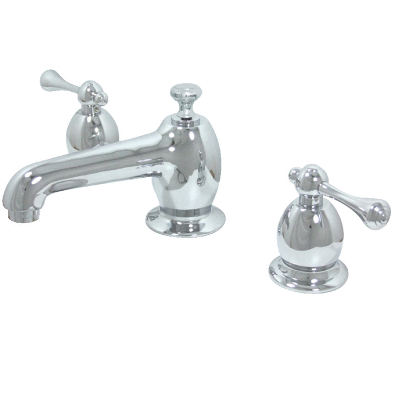 English Vintage Widespread Bathroom Faucet with Drain Assembly, Polished Chrome