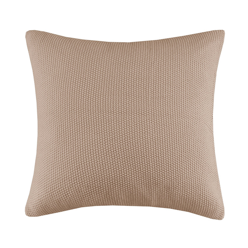 Tino Knit Square Euro Pillow Sham, 26" x 26", Brown