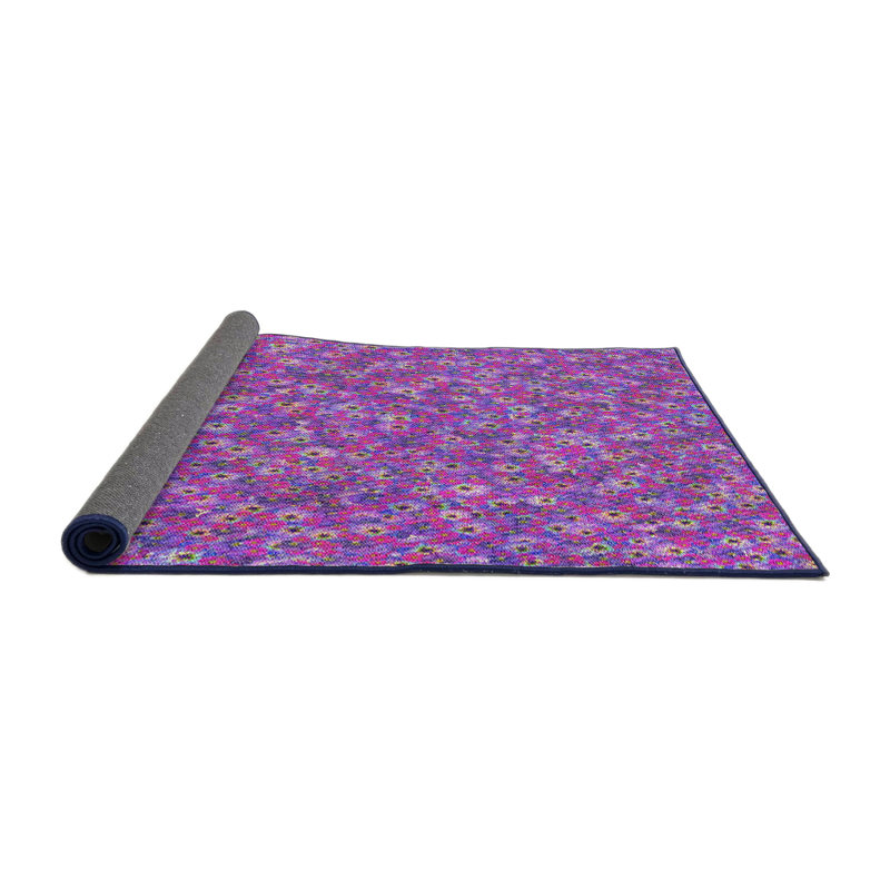 Tapis mauve/rose à tisser électrique, Rond 3 pi