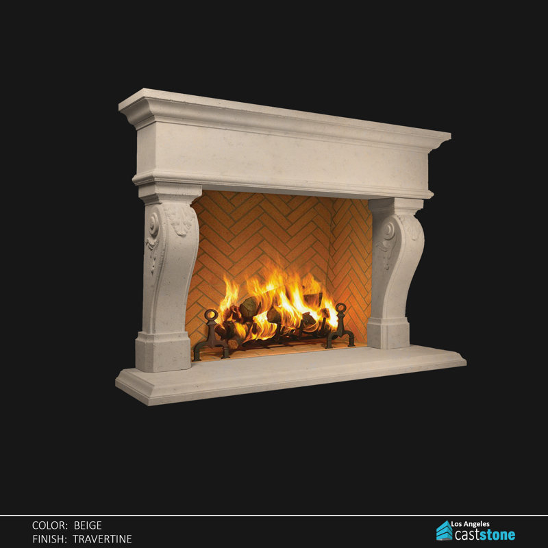 Vela Fireplace Surround, Gray Old World