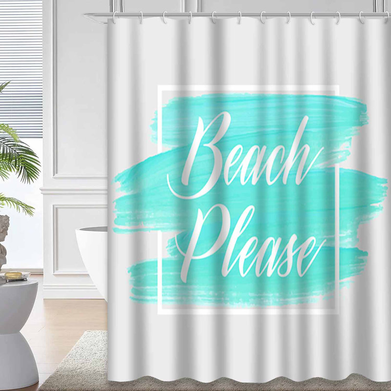 Rideau de douche bleu imperméable, rideaux de douche pour la salle de bain avec 12 crochets, 72" L x 78" W
