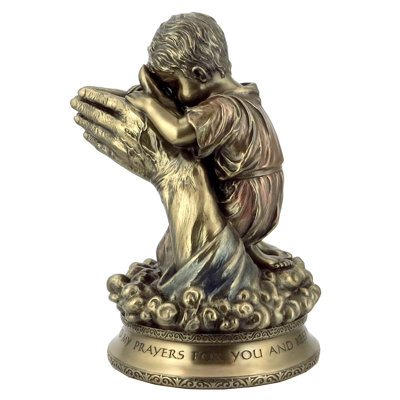 7.28 in H Praying In The Hands Of God, Poly Resin