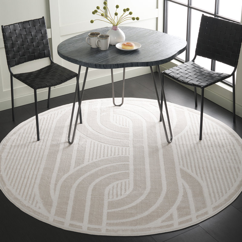 Jhenna Performance Geometric Rug, Round 6'7"