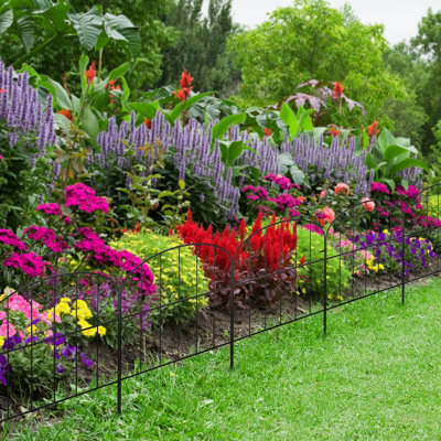 16.7'' H x 12.6'' W Black Metal Fence Panels Included