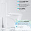 Toilette à eau, chasse double 1,1 / 1,6, siège, cuve allongée, blanc brillant pour salle de bain Design moderne en forme de ventilateur, hauteur confortable, céramique, finition