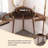 24.41"Simple brown mini dressing table with makeup mirror