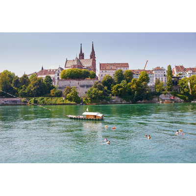 Scenic View Of Rhine Embankment by Encrier - Wrapped Canvas Print