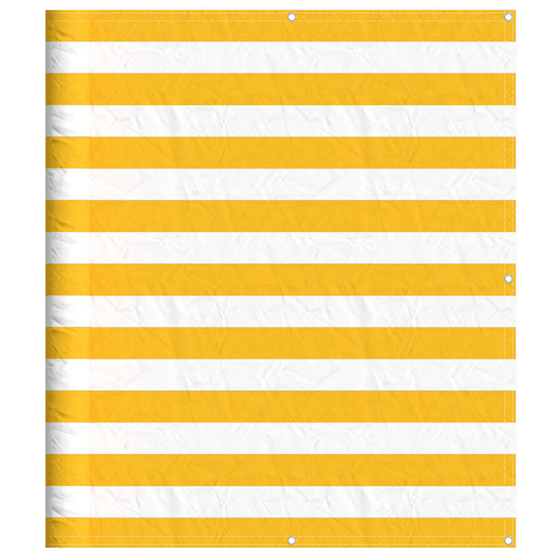 Balcony Screen Yellow And White Stripe, 120cm H x 700cm W