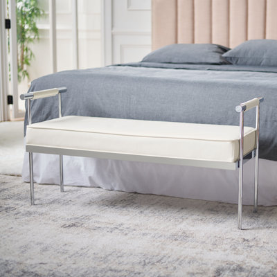 Banc rembourré en similicuir Alishia