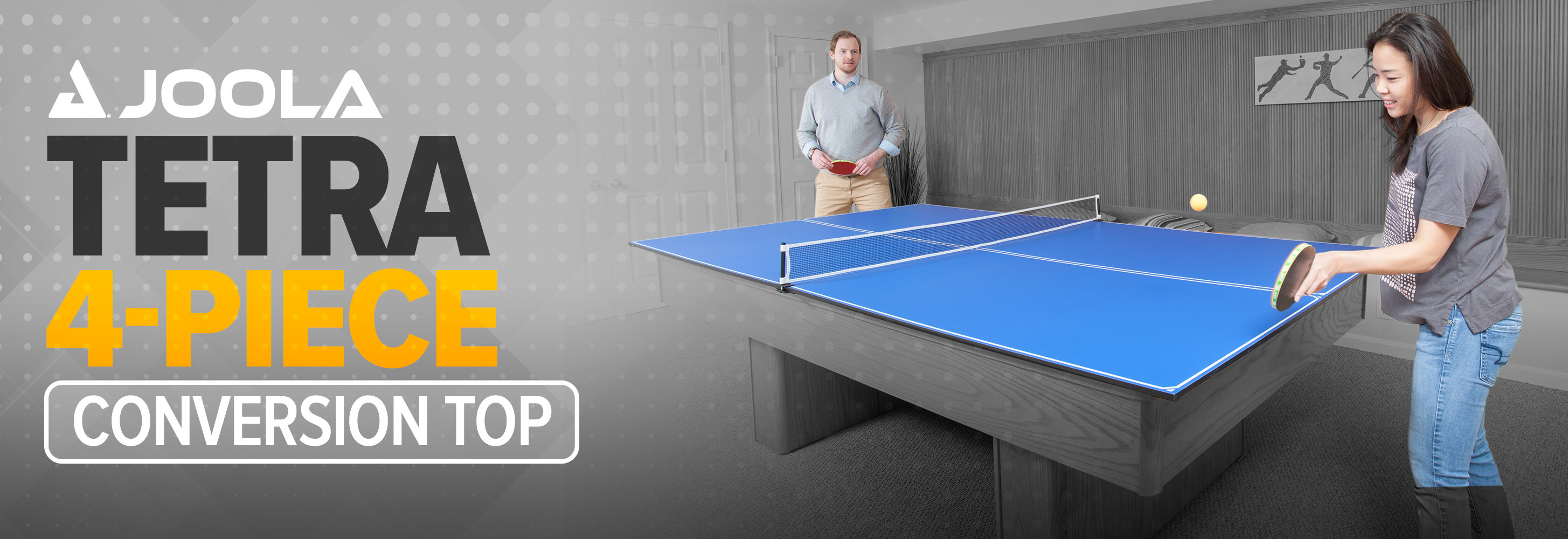 JOOLA Tetra 4Piece Table Tennis Table Conversion Top Includes Ping