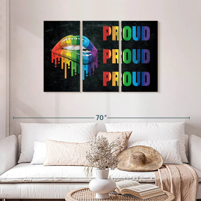 Tergel Rainbow Lips, 28" H x 45" W