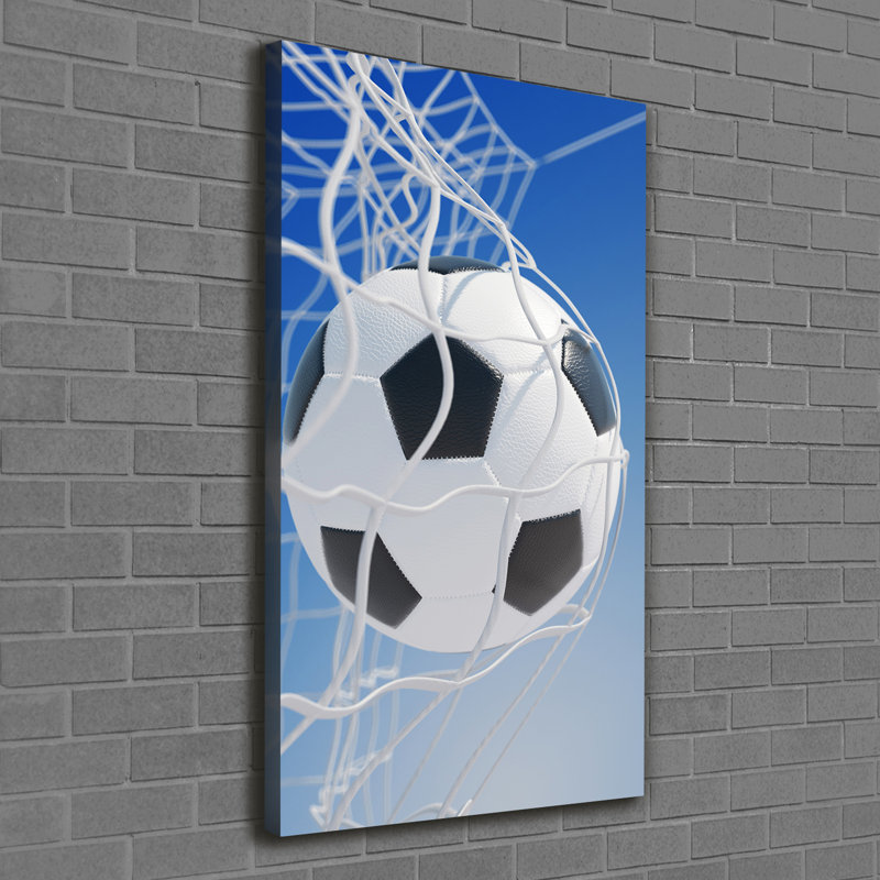 Ball In The Goal - Wrapped Canvas Print