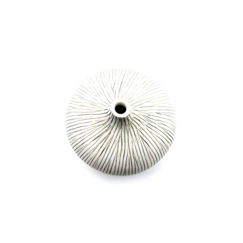 Vase de table Alptekin, H 2,6 po x l 2,5 po x P 2,5 po, gris
