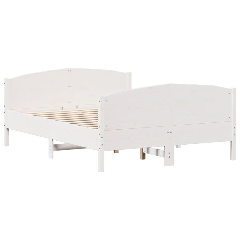 Wendy Solid Wood Bed, White, Double (4'6)