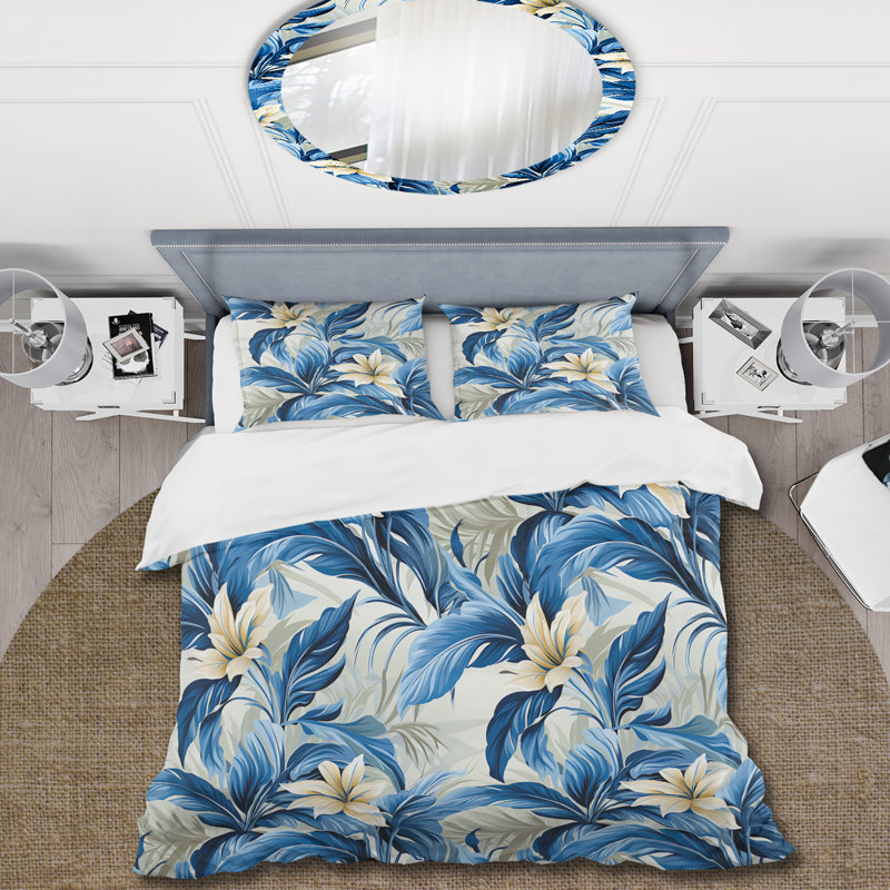 Literie Azure Oasis, Housse de couette pour très grand lit et 2 très