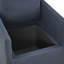 Fauteuil rembourré Helmetta avec rangement caché et roulettes-125124704