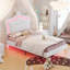 Lit princesse rembourré en polyuréthane avec lumières DEL, tête de lit réglable Crown Decor-73815844-73815835