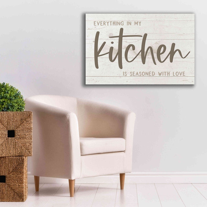 «Seasoned With Love Kitchen» par Susie Boyer, estampe numérique sur toile, L 40 po x H 26 po