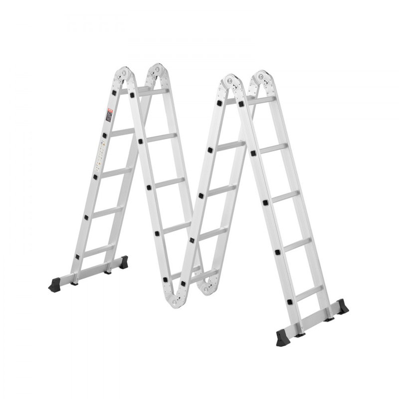 Aluminum Lightweight Folding Multi-Position Ladder, 579.1cm, Silver
