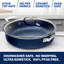 Granitestone Blue 5.5 Quart Multipurpose Deep Saute Jumbo Cooker Fry Pan with Glass Lid