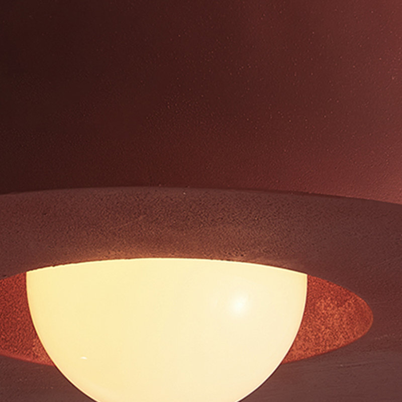 Plafonnier semi-encastré 1 lumière en résine, Rouge