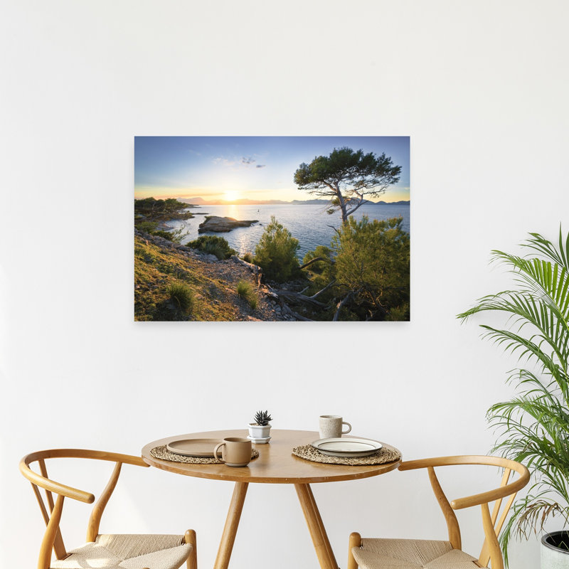 Reproduction d'art mural paysage méditerranéen abstrait paysage côtier, 24" H x 36" W