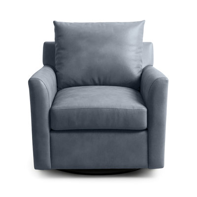 Olivia Top Grain Leather Swivel Accent Chair