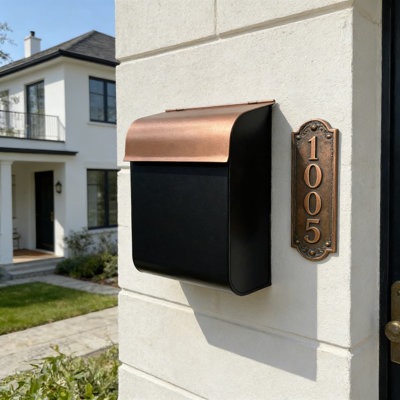 Boîte aux lettres murale pour l'extérieur, boîte aux lettres imperméable en métal robuste avec couvercle superposé, conception moderne pour la protection de l'extérieur de la maison