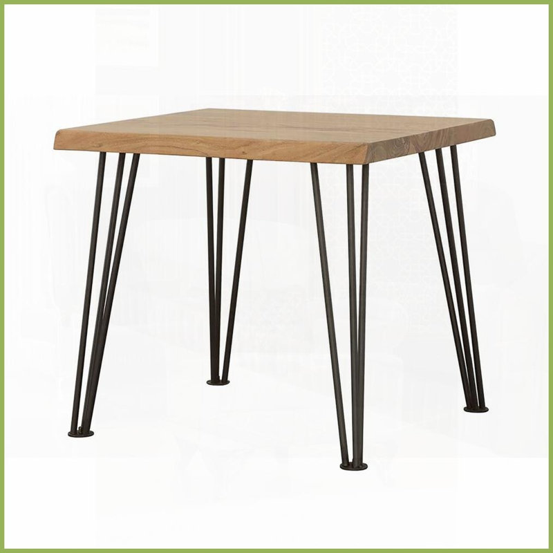 Bois d'acacia & amp; Table basse Iron Live Edge - peu encombrante et polyvalente pour les petits salons