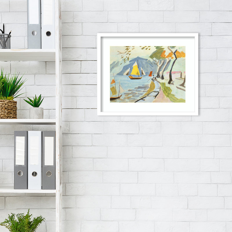 Macau Shoreline Framed On Paper by Anne Durham Print, White, 17" H x 21" W x 1" D