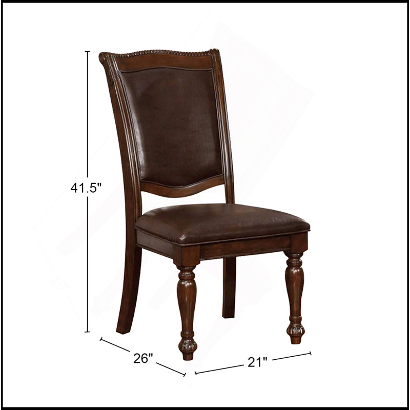 Ensemble de 2 chaises d'appoint en similicuir brun cerise et espresso