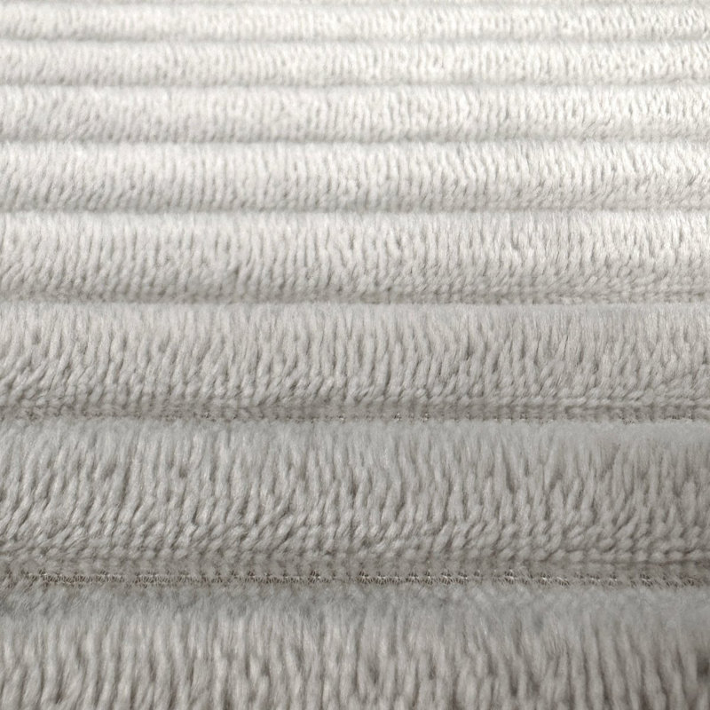 Selmon Ribbed Memory Foam Small Bath Mat, Light Grey