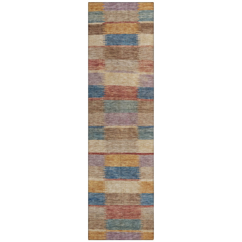 Solvia Beige Washable Indoor-Outdoor Rug - LOOMLAN, 2'3" x 7'6"
