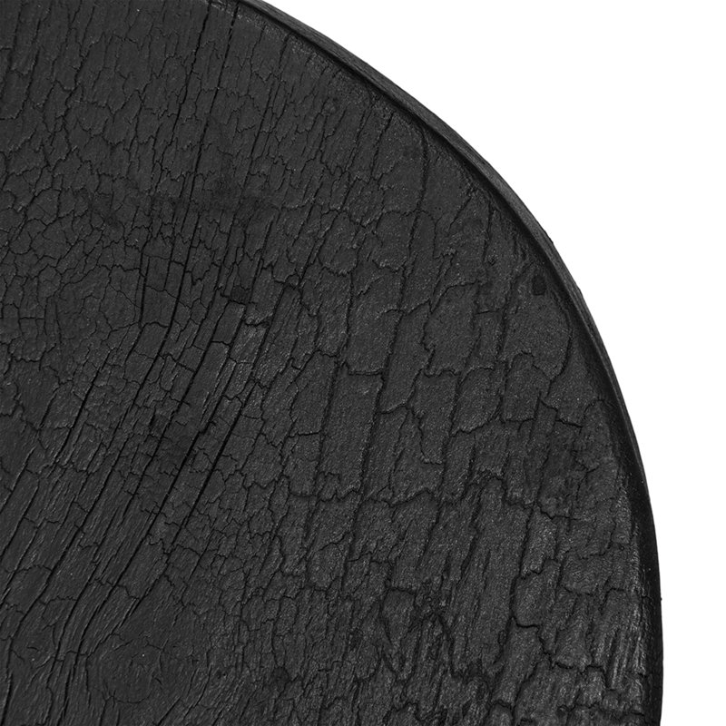 Teak 2 Piece Coffee Table Tray Set, Black