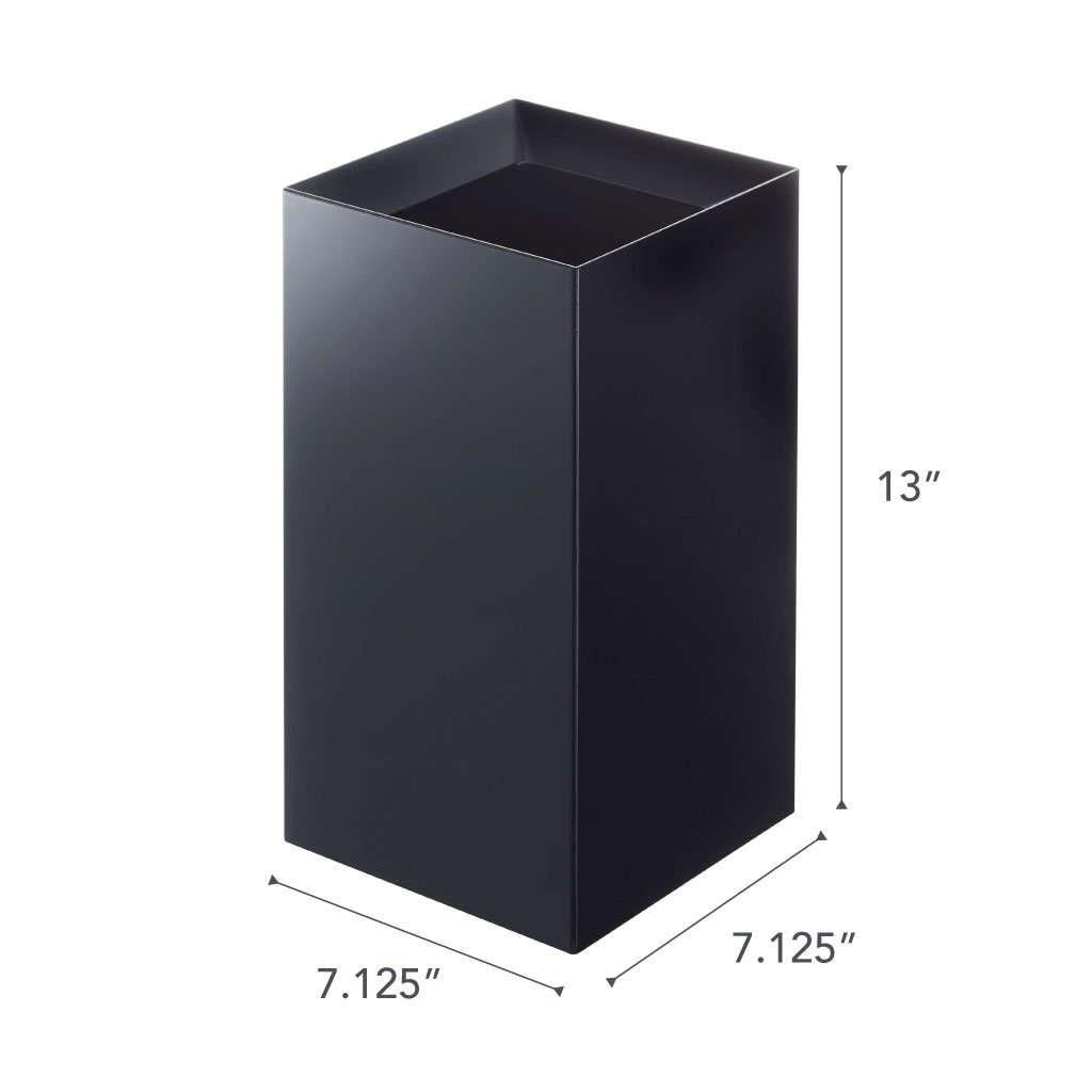 Yamazaki Home 2.37 Gallon Open Waste Basket, Black
