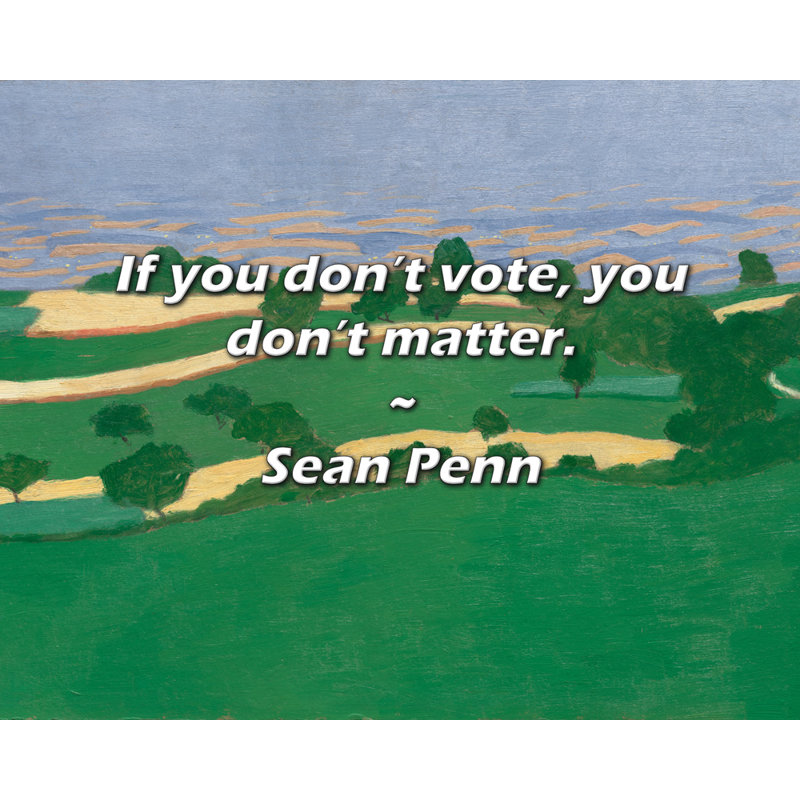 Sean Penn Quote: If you don’t vote, you don’t matter., 20" H x 24" W