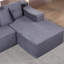 Canapé modulaire réversible en velours côtelé de 104,5 po Boneless, canapé modulaire en L entièrement converti avec méridienne
