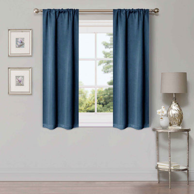 Moriah Millendon Solid Modern Polyester Rod Pockets Room Darkening Curtain Pair