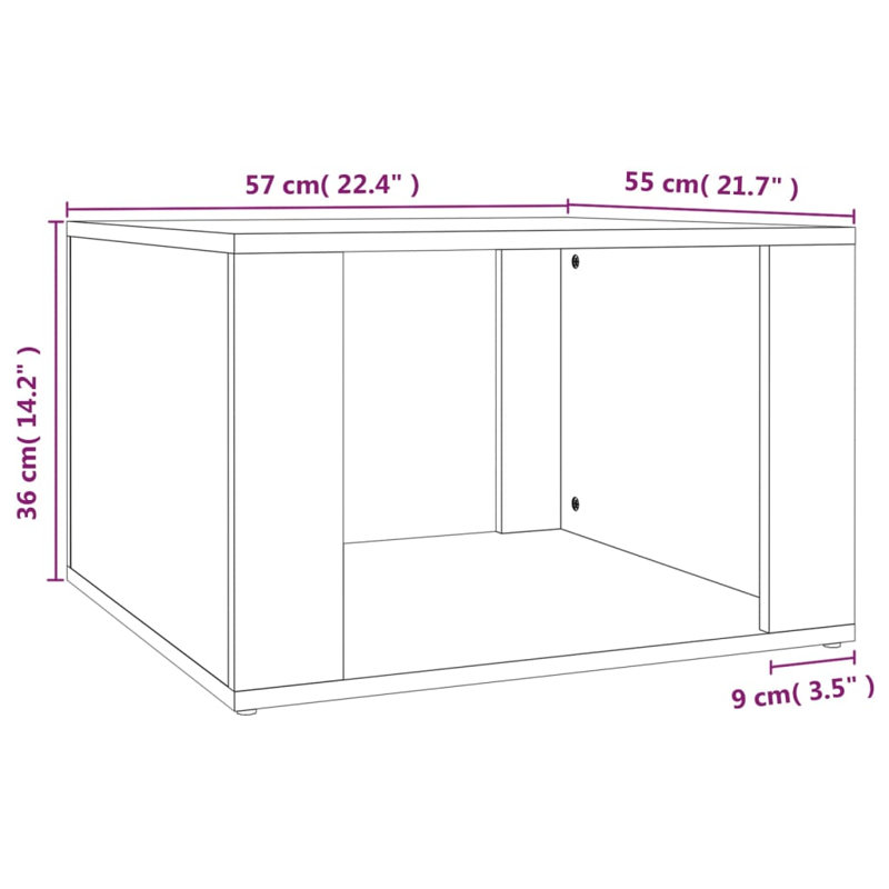 Cashel 57cm W Manufactured Wood Bedside Table, Sonoma Oak