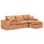 Canapé modulaire Comfy de 107 po avec méridienne réversible avec coussins réversibles orange, siège moelleux, structure modulaire, accoudoirs carrés, 4 sièges, espace principal sans assemblage requis, canapé, divisé
