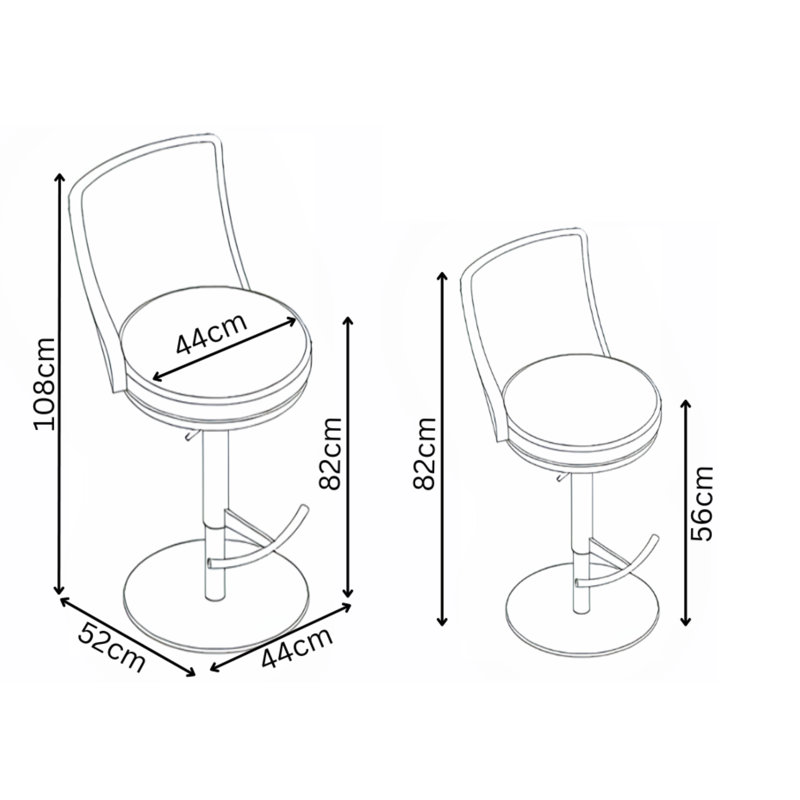 Guerrette Swivel Upholstered Adjustable Height Counter Stool with Metal Frame, Grey
