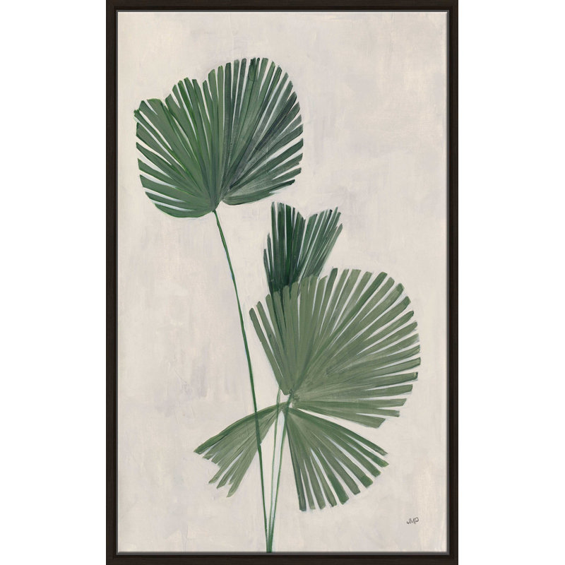 Palmier botanique III - Peinture, L 39,5 po x H 63,5 po, Encadrement brun