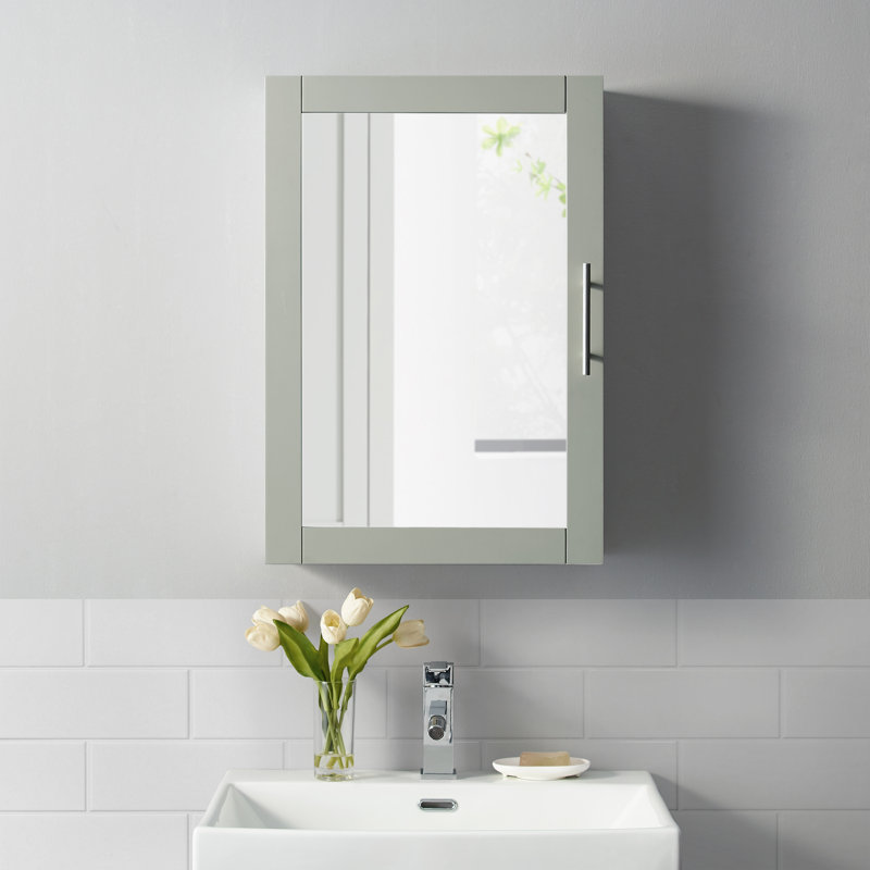 Armoire à pharmacie 1 porte avec 3 tablettes réglables Cortland, Gris