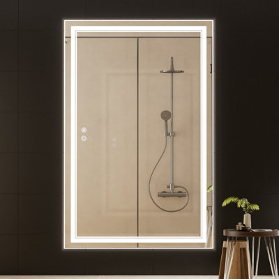 Kaelia Frameless LED Lighted Bathroom Vanity Mirror with Anti-fog & Brightness Adjustable, Memory Function Wall Mirror