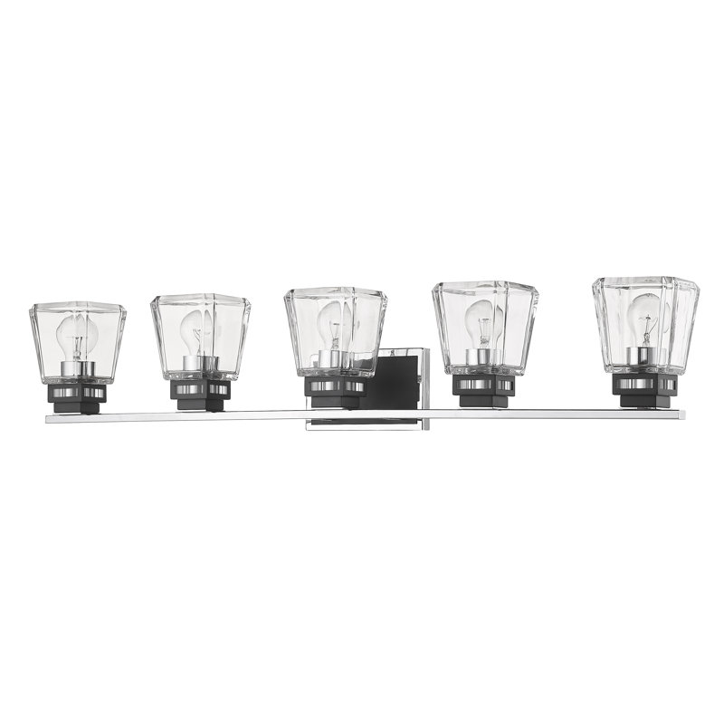 Éclairage pour salle de bain à intensité variable 5 lumières Bedoya, Chrome