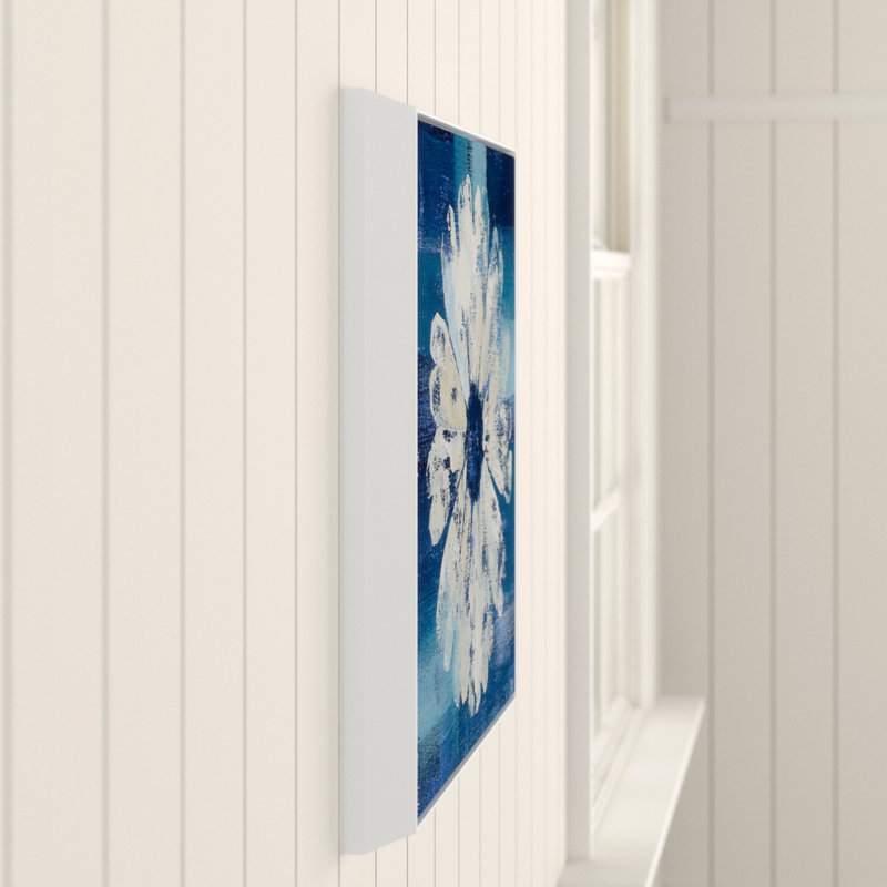 " Ocean Bloom II ", 21.5" H x 21.5" W x 2" D, White Floater Frame