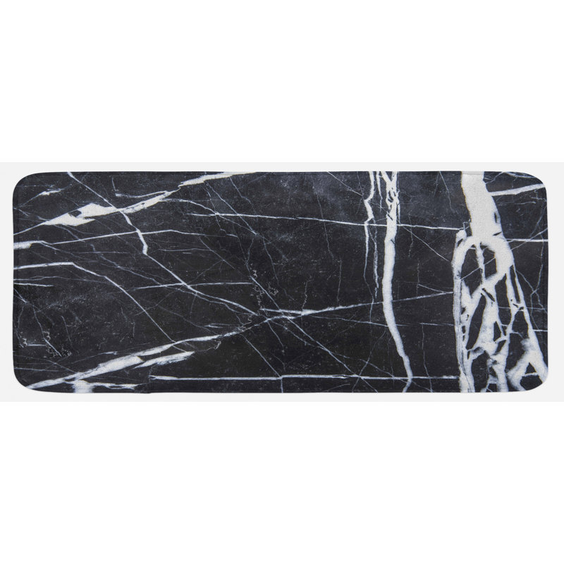 Tapis de cuisine blanc gris anthracite grunge natural gemme nostalgique marbling architecture