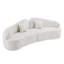 Canapé compact en chenille blanc 4 places, style rétro pour maisons modernes