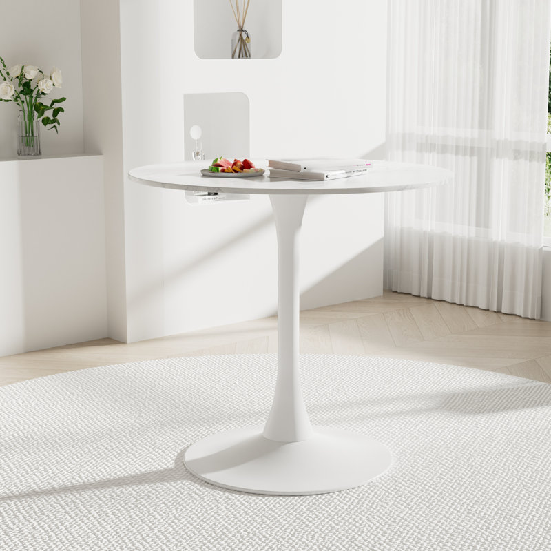 Table de salle à manger Marble, Marbre blanc, Blanc