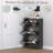 Mirror Finish Tri-Fold Flip Shoe Cabinet with Adjustable Shelves, Wood Entryway Storage Organizer-1685781170